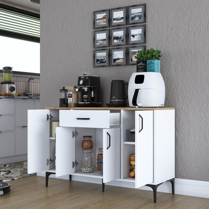 Hanah Home Gabinete Multipropósito Blanco y Nuez
